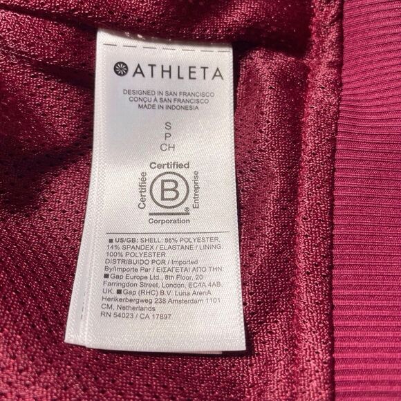 ATHLETA Brooklyn Bomber Jacket Size Small Stretch UPF 50+ Pockets Red Cranberry - Picture 5 of 15
